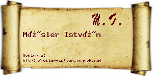 Mösler István névjegykártya